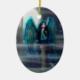 Ornamento De Cerâmica Arte de Fantasia do Anjo Guia Espiritual por Molly