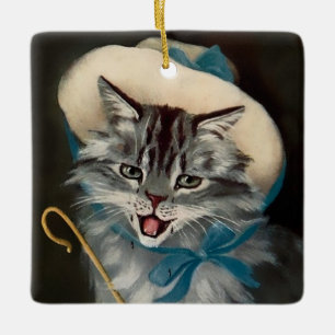 Ornamento De Cerâmica Arte de gato “Little Bo-Peep” por GL Barnes