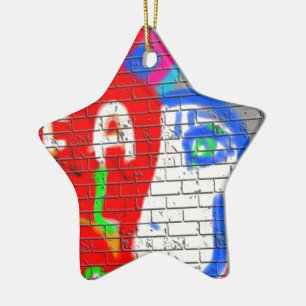 Ornamento De Cerâmica Arte de Grafite Nunca Sozinha