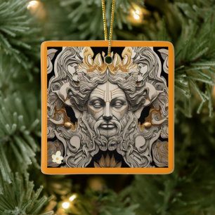 Ornamento De Cerâmica "Arte de mitologia Ouro"
