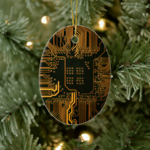 Ornamento De Cerâmica Arte de Padrão de Trilha de Placa de Circuito PCB