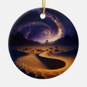 Ornamento De Cerâmica Arte de Paisagem Surreal do Desert Galaxy