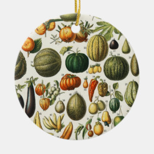 Ornamento De Cerâmica Arte de Poster de Frutas Botânicas Francesas Vinta