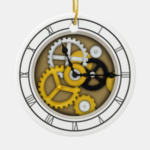 Ornamento De Cerâmica Arte de Relógio de Ilusão 3D com Trabalhos Visí