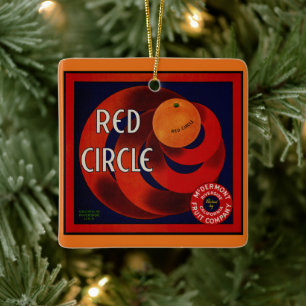 Ornamento De Cerâmica Arte de rótulo de caixa de frutas vintage Laranjas