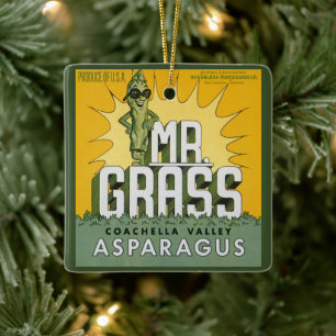 Ornamento De Cerâmica Arte de rótulo de caixa de frutas vintage Sr. Gras