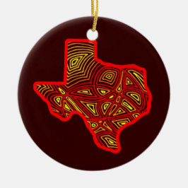 Ornamento De Cerâmica Arte de Texas Scribbleprint