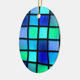 Ornamento De Cerâmica Arte de Vidro Colorido Azul Turquesa Verde Roxo