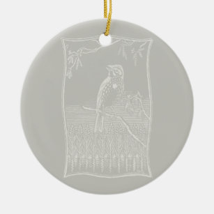 Ornamento De Cerâmica Arte de Vintagem PERSONALIZADA de Pássaros Sparrow