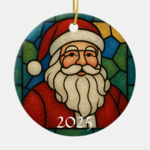Arte Deco de Natal Vidro Colorido Santa Personaliz