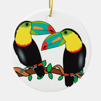 Ornamento De Cerâmica Arte do amor do pássaro de Toucan
