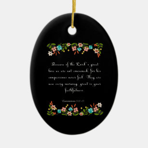 Ornamento De Cerâmica Arte do verso da bíblia - 3:22 do lamento - 23