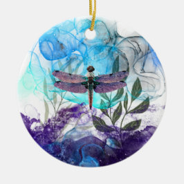 Ornamento De Cerâmica Arte Dragonfly
