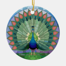 Arte em Vidro Pintado, Pavão em Vidro Pintado