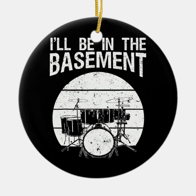 Ornamento De Cerâmica Arte Engraçada Para Homens Drum Conjunto De Bebida (Frente)