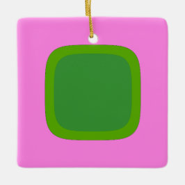Ornamento De Cerâmica Arte Estilo Retro Groovy Rosa e Verde 1105