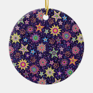 Ornamento De Cerâmica Arte Folclórica Céu Estrelado
