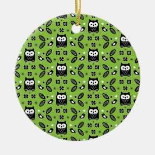 Ornamento De Cerâmica Arte Folclórica da Coruja Escandinava