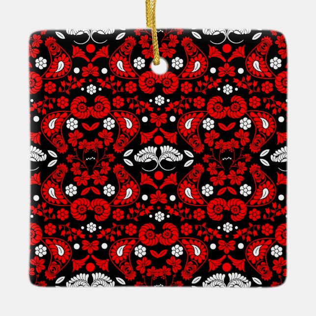 Ornamento De Cerâmica Arte Folclórica de Países Eslovacos (Frente)