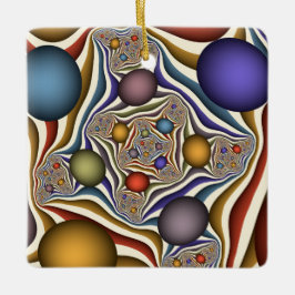 Ornamento De Cerâmica Arte Fractal Abstrato Colorida