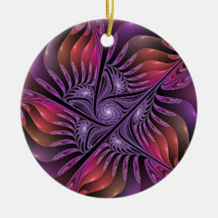 Ornamento De Cerâmica Arte Fractal Colorida Fantasy Abstrato Purple