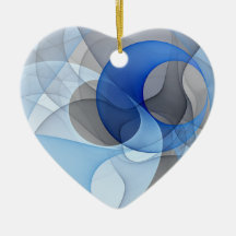 Arte Gráfica Fractal Abstrata Azul Cinza Moderna