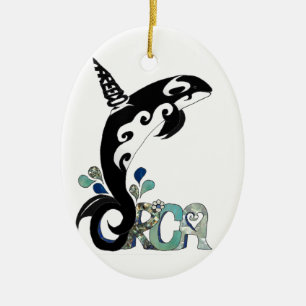 Ornamento De Cerâmica Arte Liberdade das Orcas