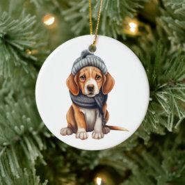 Ornamento De Cerâmica Arte personalizada de cachorro-beagle
