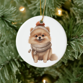Ornamento De Cerâmica Arte personalizada de cães da Pomerânia