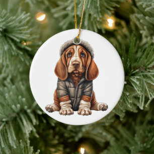 Ornamento De Cerâmica Arte personalizada de cães de caça de bastião