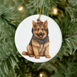 Ornamento De Cerâmica Arte personalizada de cães German shepherd