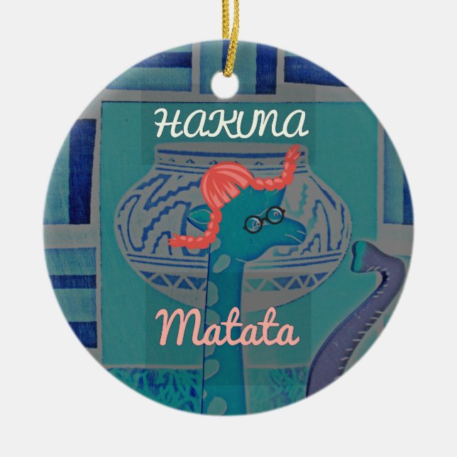 Ornamento De Cerâmica Arte sobre Girafa Reproduzida: Uma Delícia African (Frente)