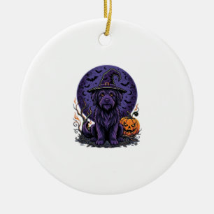 Ornamento De Cerâmica Arte Vetorial de Cão de Bruxaria de Abóbora de Hal