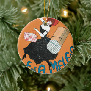 Ornamento De Cerâmica Arte Vintage Art Nouveau Magazzini Italiani por Ca