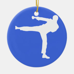 Ornamento De Cerâmica Artes marciais azuis