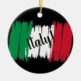 Ornamento De Cerâmica Artesanato Brushbral Itália Bandeira