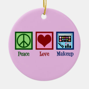 Ornamento De Cerâmica Artista de maquiagem de amor pela paz