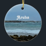 Ornamento De Cerâmica Aruba perfeita<br><div class="desc">Vistas gloriosas da praia do bebê em Aruba.</div>