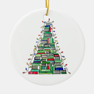 Ornamento De Cerâmica Árvore 2017 do livro de Natal