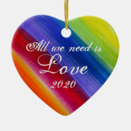 Ornamento De Cerâmica Árvore arco-íris e faixas