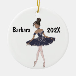 Ornamento De Cerâmica Árvore Ballerina Preta Personalizada