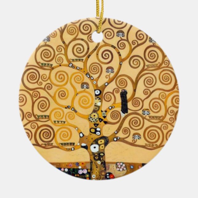 Ornamento De Cerâmica Árvore da Vida Gustav Klimt (Frente)
