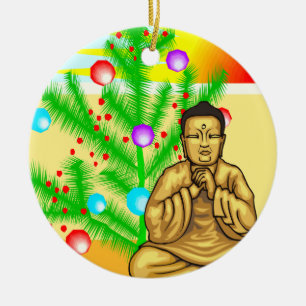 Ornamento De Cerâmica Árvore de Buddha e de Natal