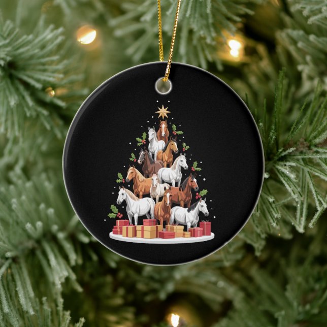 Ornamento De Cerâmica Árvore de Cavalos Presentes de Natal Cavalos (Árvore)