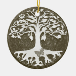 Ornamento De Cerâmica Árvore de começos novos da vida por Amelia Carrie