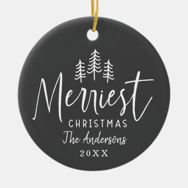 Ornamento De Cerâmica Árvore de mão russa de Natal (Frente)