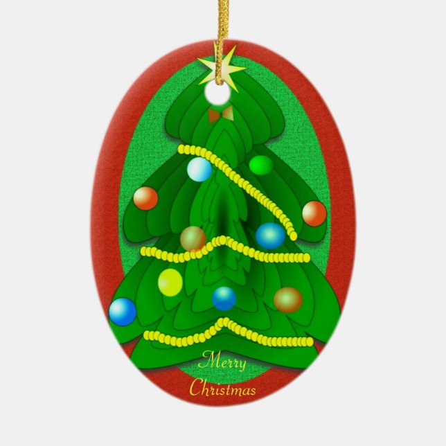 Ornamento De Cerâmica Árvore de Natal (Frente)