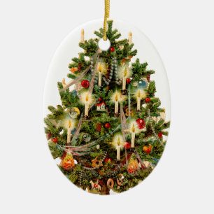 Ornamento De Cerâmica Árvore de Natal antiquado