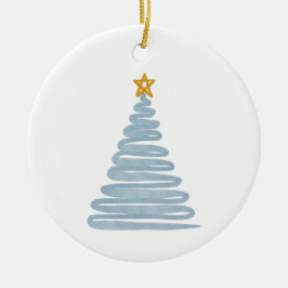 Ornamento De Cerâmica Árvore de Natal Azul