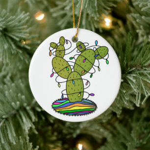 Ornamento De Cerâmica Árvore de Natal Cactus